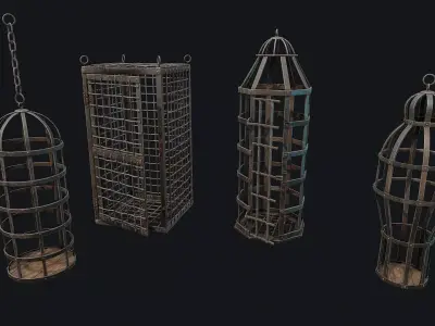 Metal Cages Low-poly 3D model