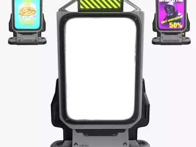 Sci-fi Billboard Sign Low-poly 3D model