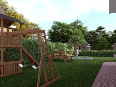 3D Exterior Scene 3D model design garden and landscape 3D 3D model