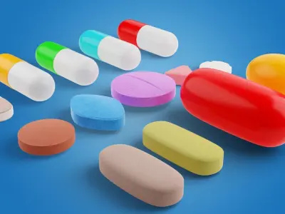 Lowpoly pills pack Low-poly 3D model