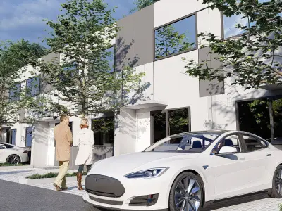 Modern House 3D Model 3 6 x 11 5 Meters Skp Lumion and DWG Files 3D model