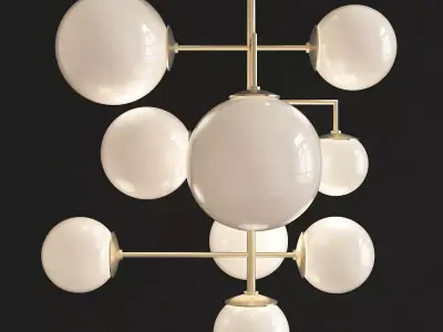 Artemis Frosted Chandelier low poly 3d model Low-poly 3D model
