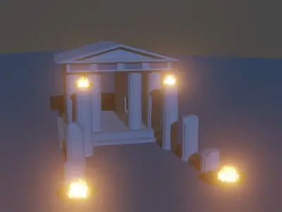 Greek-style temple Low Poly Low-poly 3D model
