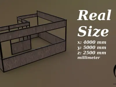 Stall stand 19 R Low-poly 3D model