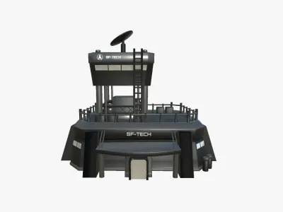 SciFi Facility B07 Black - Sci Fi Exterior Design Low-poly 3D model