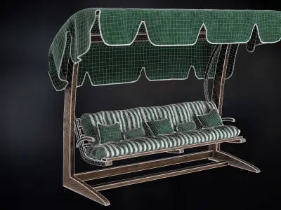 Garden Swing Low-poly 3D model
