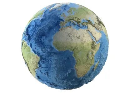 Earth Geographic Globe Low-poly 3D model