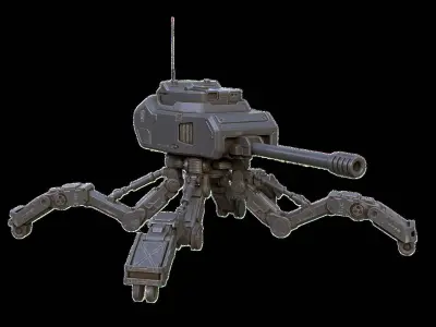 Mech Spider Low-poly 3D model