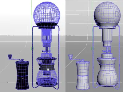 Coffee maker  and grinder 3D model