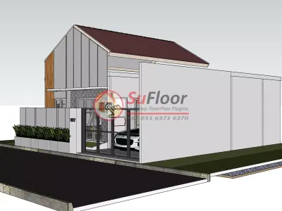 House 9x10m code 557 - Sketchup 3D model 3D model 3D model