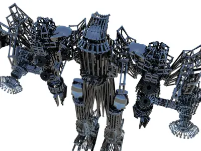 Robot Cyborg Game Character Sci Fi 3D model