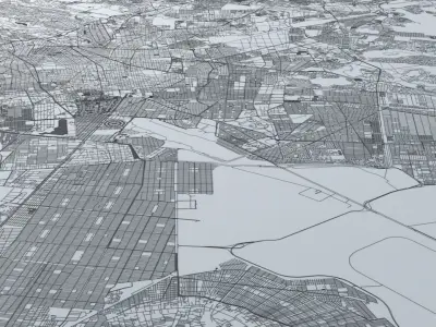 Mexico City Road Network and Streets 3D model