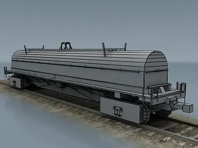 rail wagon 4 Low-poly 3D model