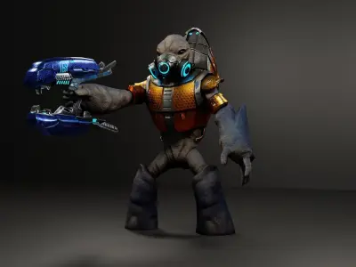 Halo Grunt Low-poly 3D model