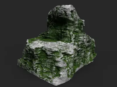 Mossy Cliff Rock 23-6 Low-poly 3D model
