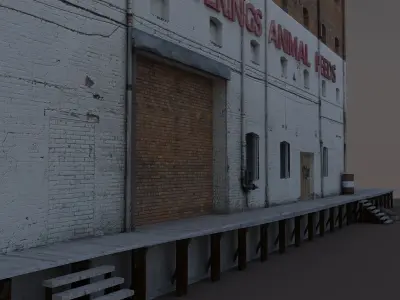 Abandoned Old Factory Low Poly 3d Model Low-poly 3D model