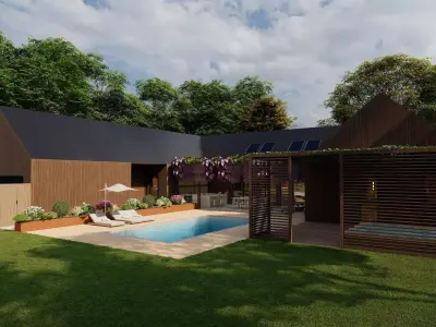 3D Exterior Scene 3D model design garden and landscape 3D model 31