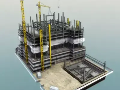 Building Construction Site Low-poly 3D model