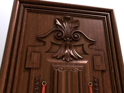 Carved cabinet door Low-poly 3D model