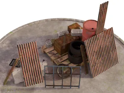 Urban Trash Pack Low-poly 3D model