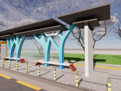 Bus Stop Collections -B9 3D model
