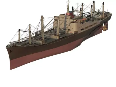 American cargo ship 3D model
