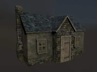 Stone Cottage Low-poly 3D model