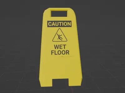 WET FLOOR SIGN 3D MODEL Low-poly 3D model