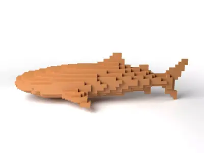 Whaleshark Minecraft Voxel Low-poly 3D model