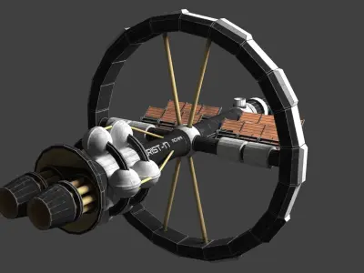 Space Station ACHIMI Low-poly 3D model