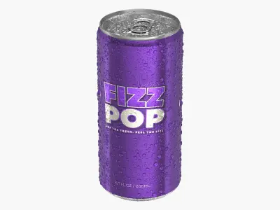  Slim Soda Can With Droplets 200ml V2 