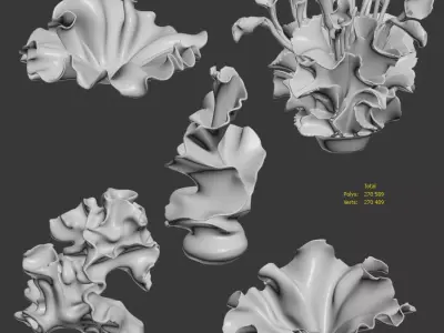 Gypseous decor - 5 models 3D model