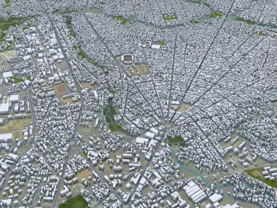 Pointe Noire Republic of the Congo 30km Low-poly 3D model