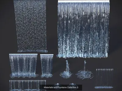 Fountain and Waterfalls collection 3D Model Pack
