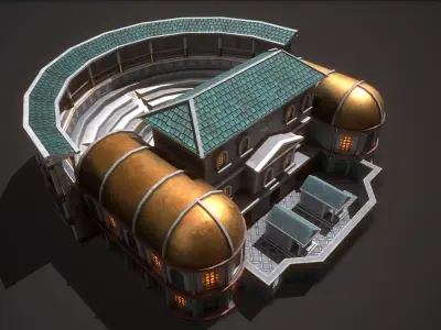 Roman Greek Theater Low-poly 3D model