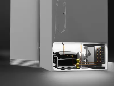 MINI REFRIGERATOR  with INTERNAL  EQUIPMENT 3D model