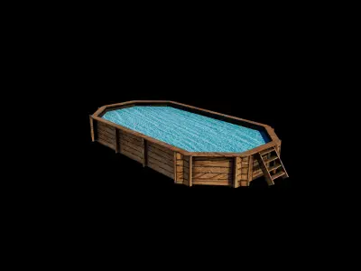 Wooden swimming pool 3D model