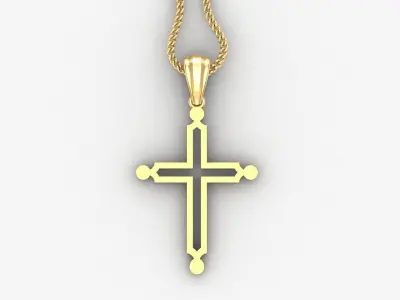 High Cross Pendant Light Gold 18K 4CP036 3D print model