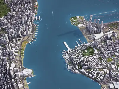 Hong Kong Low-poly 3D model