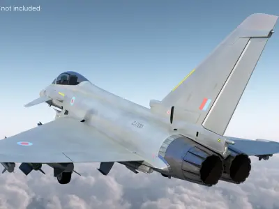  Eurofighter Typhoon Jet with Weaponry Rigged 