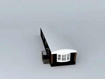 Single Wide Trailer Home Free 3D model