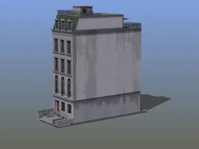 Old Row House Low-poly 3D model