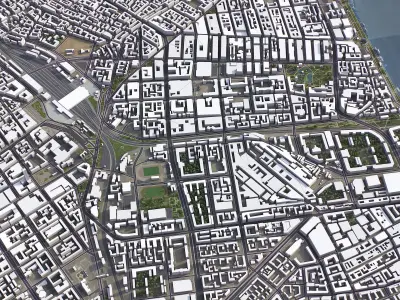 Harbin - 3D City Model Low-poly 3D model