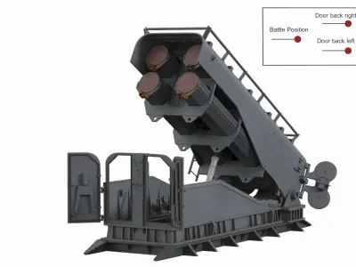  Naval Mk143 Launcher System Gray Rigged 