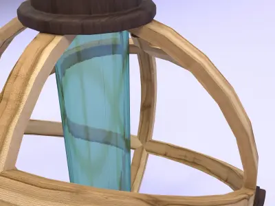 Wooden spherical lamp Low-poly 3D model