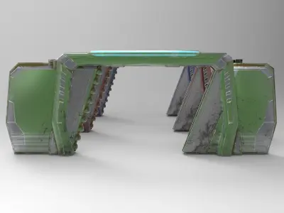 Gameready Sci-Fi Gate Low-poly 3D model