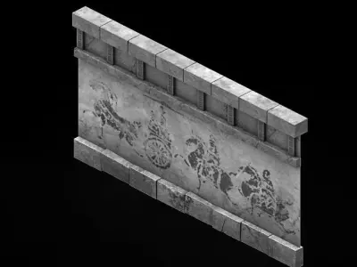 Game Underground - palace - walls 02 3D model