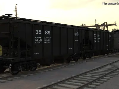  Steam Engine with Covered Hopper Cars 