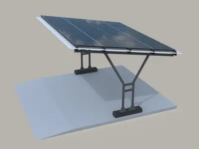Solar carport canopy 3d model 3D model