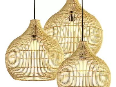 Aliexpress modern rattan chandelier 3D model buy